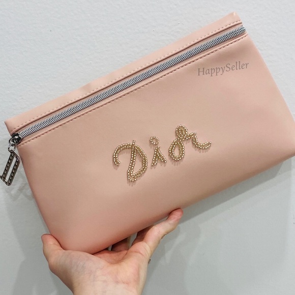 Dior Pouch Cosmetic Organizer Bag Clutch Sequins Embroidered Zippered Case New - Picture 8 of 8